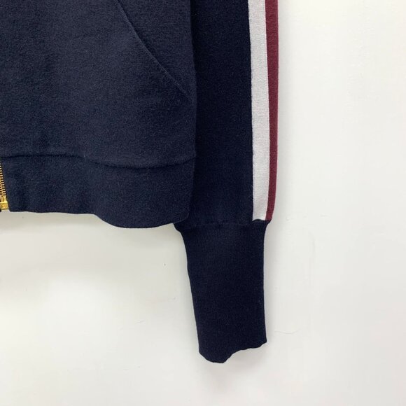 CW0713 Louis Vuitton Womens Wool Zip-Up Cardigan With Striped Sleeves & Embroide - Picture 5 of 8